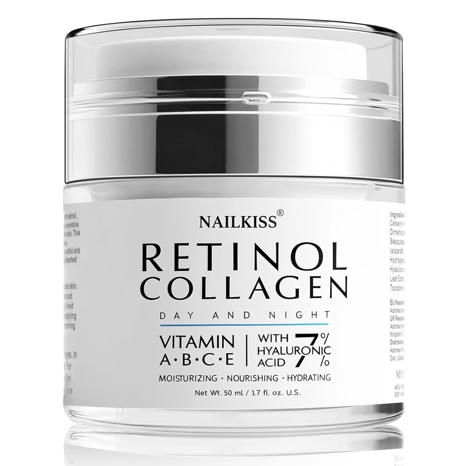 Night Cream Face Moisturizer with Retinol, Collagen, Niacinamide 10%, anti Wrinkle Face Cream, Made in USA, Retinol Cream for Face, anti Aging Face Cream, Face Moisturizer for Women, 1.7Oz